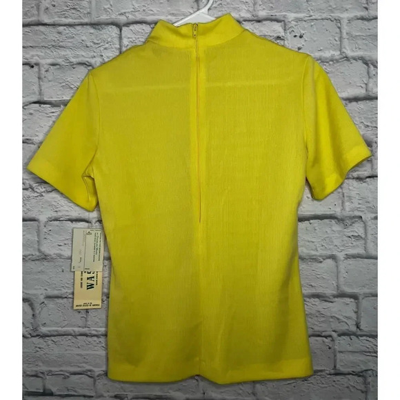 70s Vintage Douglas Marc mock neck yellow deadstock top size S. - Picture 2 of 11
